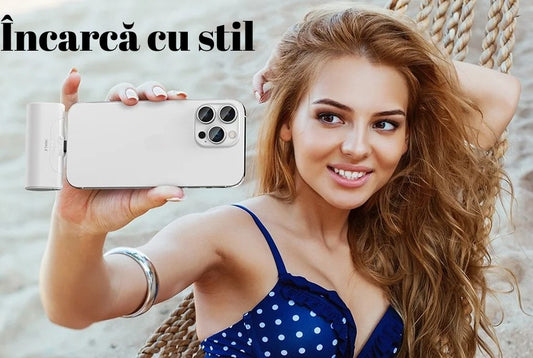 Baterie externă portabilă cu afișaj LED și încărcare rapidă duală