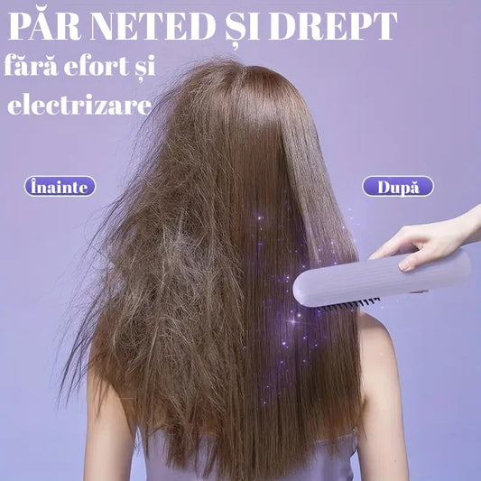 Perie electrică fără fir pentru îndreptarea părului