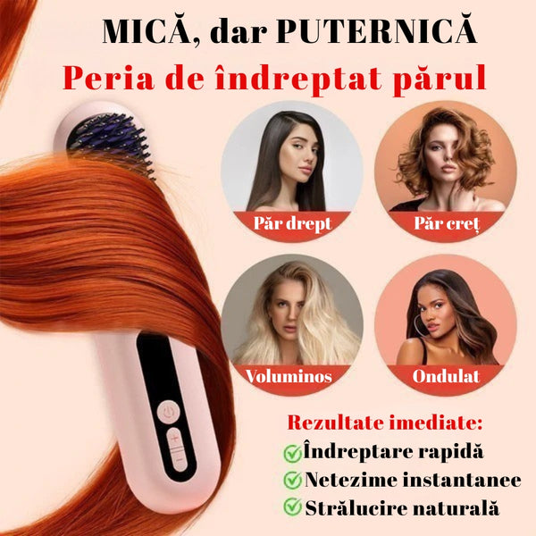 Perie electrică fără fir pentru îndreptarea păruluiPerie electrică fără fir pentru îndreptarea păruluiPerie electrică fără fir pentru îndreptarea părului